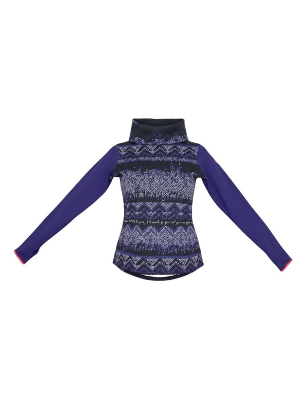 Nike Pro Dri-FIT Women M Nordic Print Cowl Neck Long Sleeve Training Top Purple